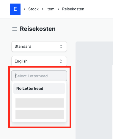 Option to select letterhead