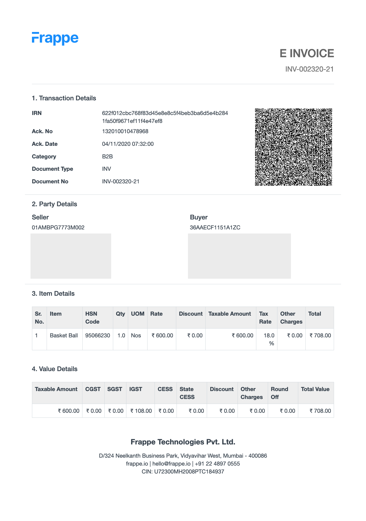 E-Invoice example